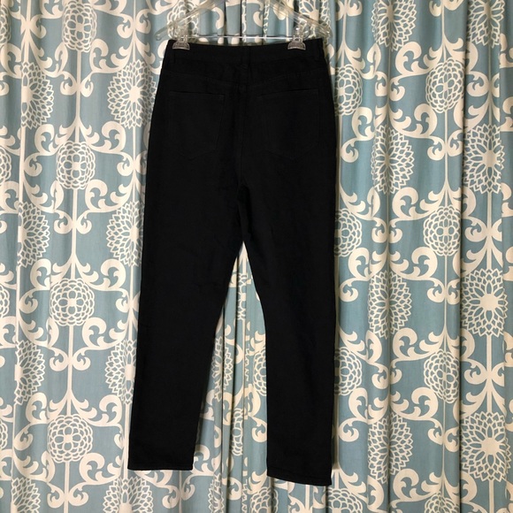 Boohoo Blue High Waist Distressed Mom Jeans - Picture 2 of 10